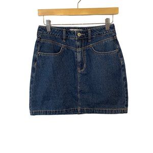 Hollister Womens Juniors Size 0 Ultra High Rise Denim Jean Skirt 100% Cotton